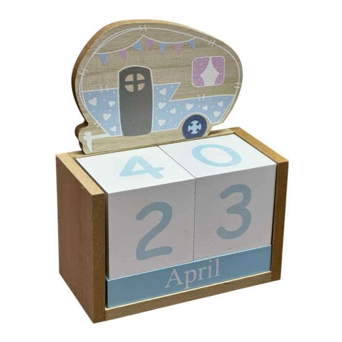 Calendar decorativ din Lemn, BLUE – 14 x 7 x 18 cm [3]