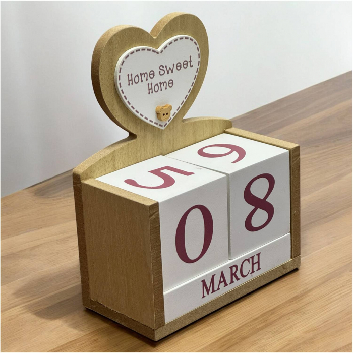 Calendar decorativ din Lemn, SWEET HOME – 14 x 7 x 18 cm [2]
