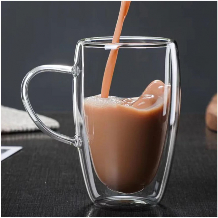 Cana 450 ml din Sticla Borosilicata cu Perete Dublu [3]