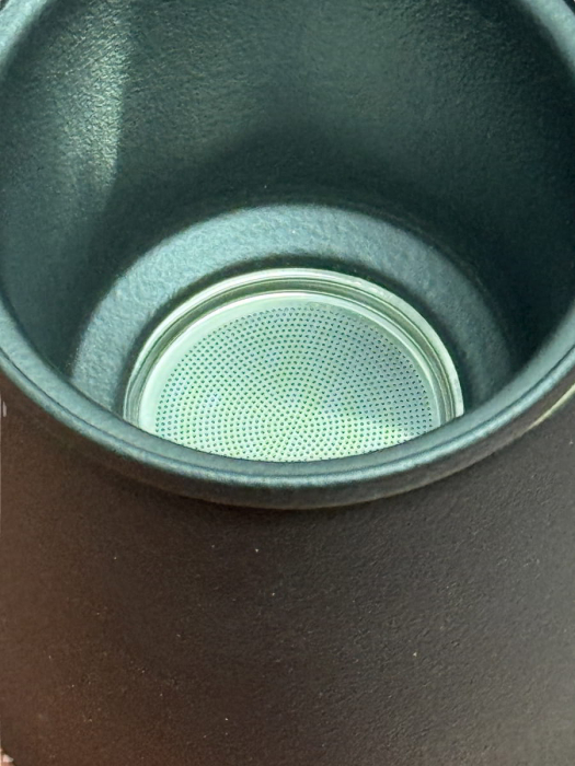 Cana 350 ml din ceramica cu infuzor, negru-mat, maner lemn, ZEN NOIR [4]