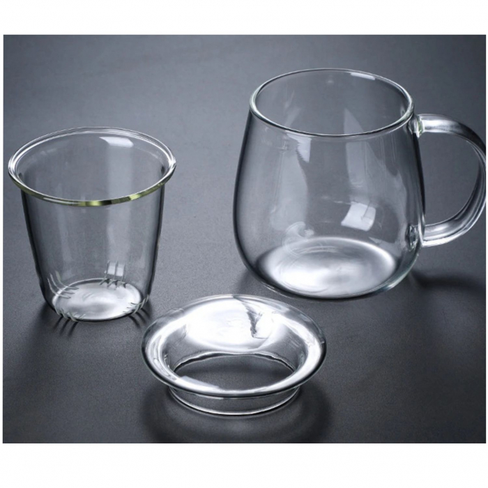 Cană 500 ml pentru ceai din sticlă borosilicată cu infuzor și capac [2]