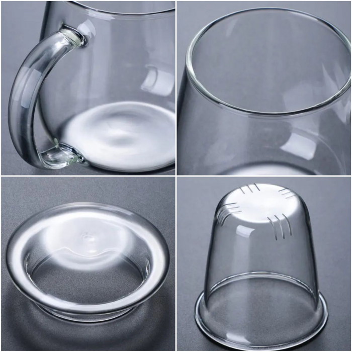 Cana 300 ml pentru ceai din sticla borosilicata cu infuzor si capac [5]