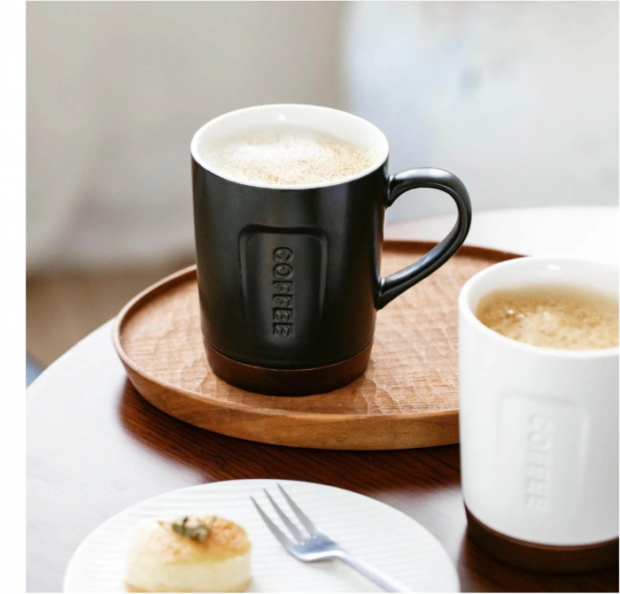 Cana Ceramica cu baza din lemn, COFFEE 400 ml [4]