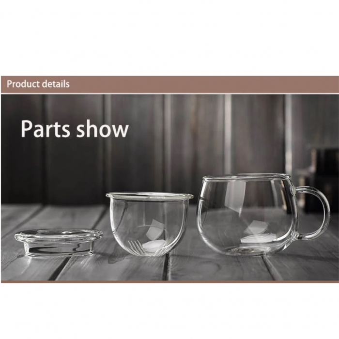 Cana cu infuzor si capac din sticla termorezistenta, 300 ml [4]