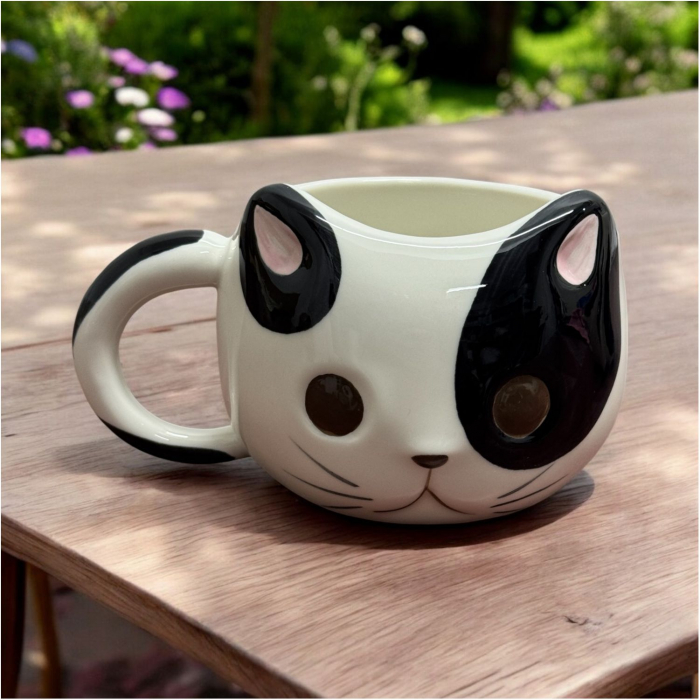 Cana din Portelan CAT, 400 ml – Design Amuzant cu Forma de Pisica [4]