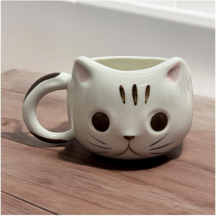 Cana din Portelan CAT, 400 ml – Design Amuzant cu Forma de Pisica [9]