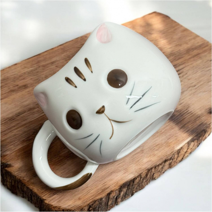 Cana din Portelan CAT, 400 ml – Design Amuzant cu Forma de Pisica [8]