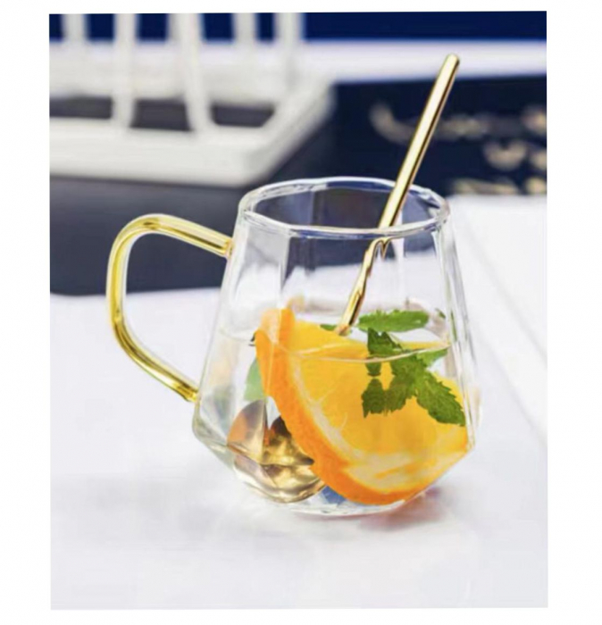 Cana din sticla Borosilicata DIAMOND, 300 ml, 9.5x9 cm [2]