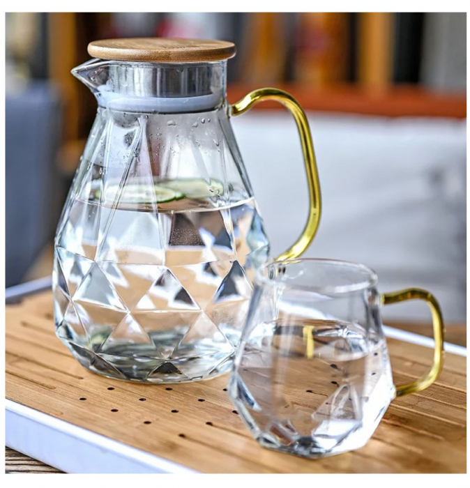 Cana din sticla Borosilicata DIAMOND, 300 ml, 9.5x9 cm [3]