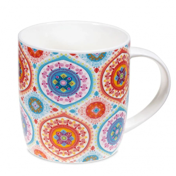 Cana Portelan cu infuzor metalic, Mandala Blue, 400ml [2]