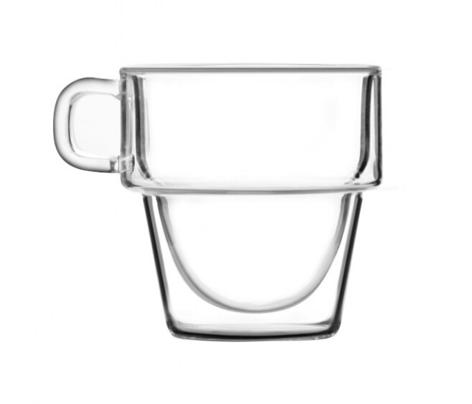 Set 4 cani sticla borosilicata 250 ml, perete dublu, stivuibile [4]