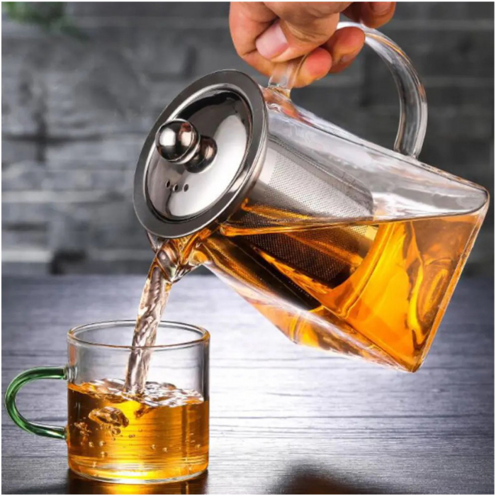Ceainic 550 ml CLARK, sticla borosilicata cu infuzor si capac metalic [4]