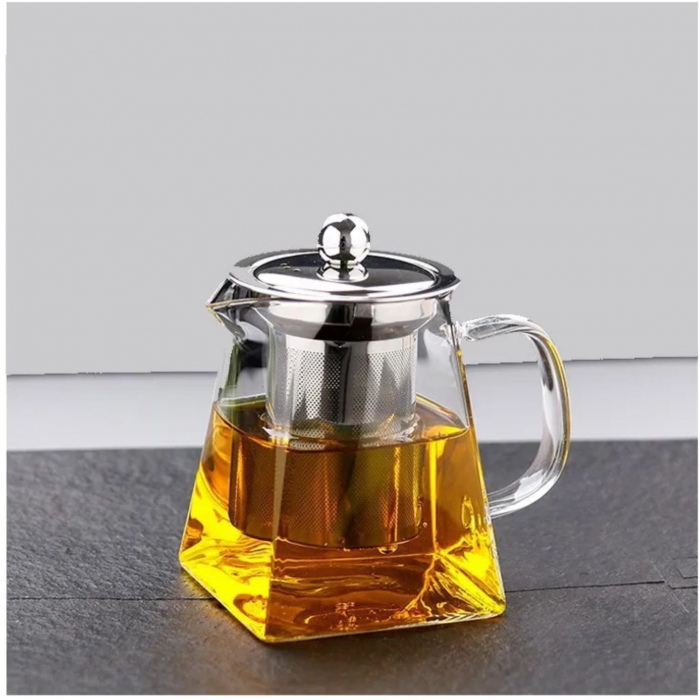 Ceainic 550 ml CLARK, sticla borosilicata cu infuzor si capac metalic [2]