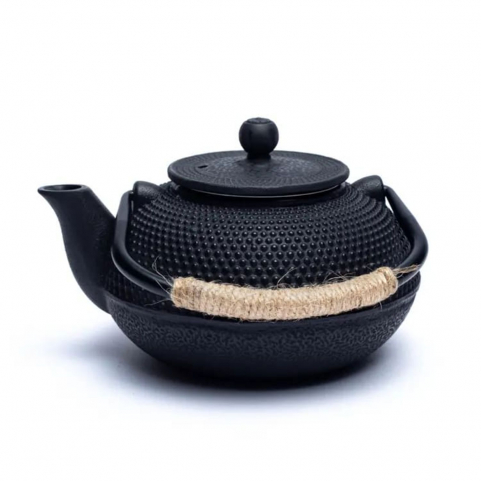 Ceainic din fonta cu infuzor metalic, Negru, 600ml [3]