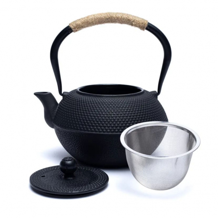 Ceainic din fonta cu infuzor metalic, Negru, 1200ml [2]