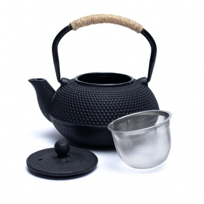 Ceainic din fonta cu infuzor metalic, Negru, 600ml [2]