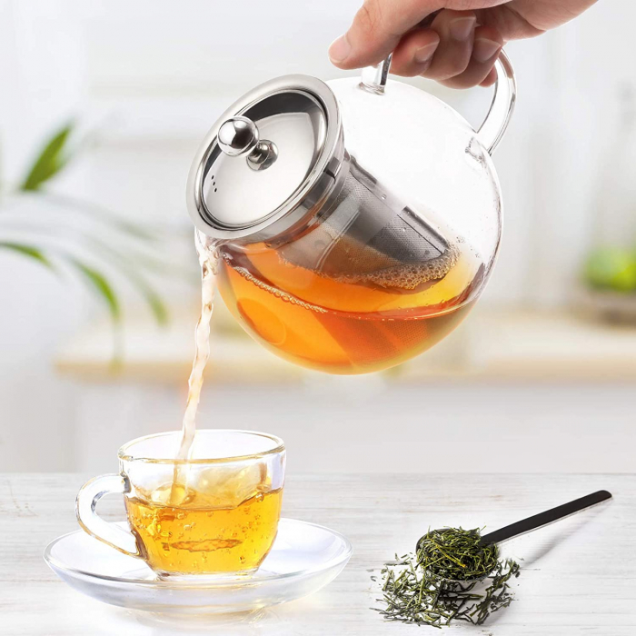 Ceainic din sticla Borosilicata  cu infuzor metalic, 950 ml [4]