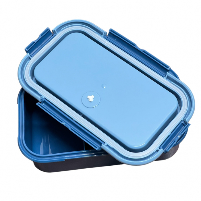 Cutie Alimente LUNCH BOX, 2 compartimente cu Lingurita si Furculita, 1100 ml [5]