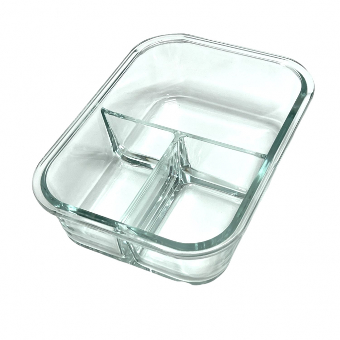 Cutie Alimente LUNCH BOX, 3 compartimente sticla cu Lingurita si Furculita, 1000 ml [3]