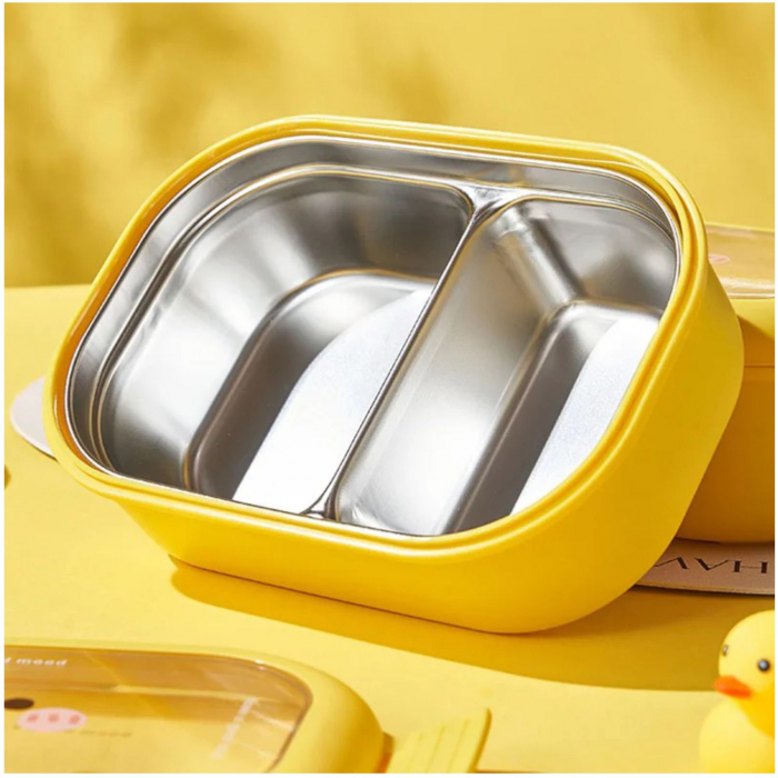 Cutie Alimente LUNCH BOX Copii, 2 compartimente, interior Inox, 1000 ml [3]