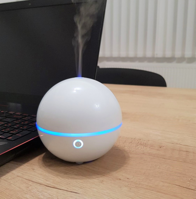 Difuzor Aromaterapie cu Ultrasunete, SFERA, Alb, 10 cm [3]