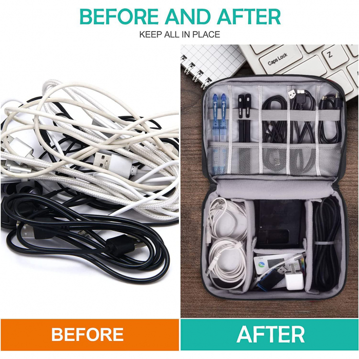 Organizator geanta pentru Travel, 23x19x8 cm, Gri [5]