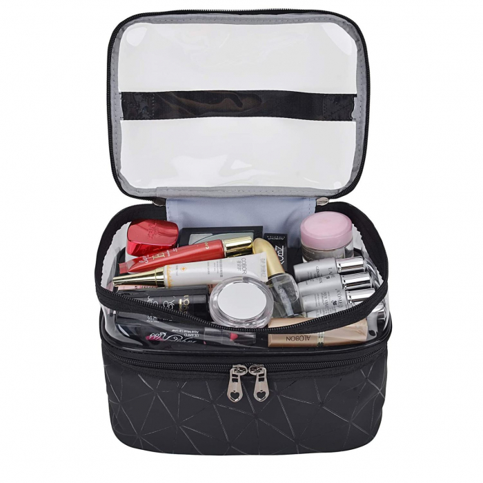 Organizator geanta pliabila pentru cosmetice, TRAVEL, 9 x 23 x 15.5 cm, Negru [3]
