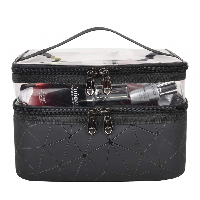 Organizator geanta pliabila pentru cosmetice, TRAVEL, 9 x 23 x 15.5 cm, Negru [2]