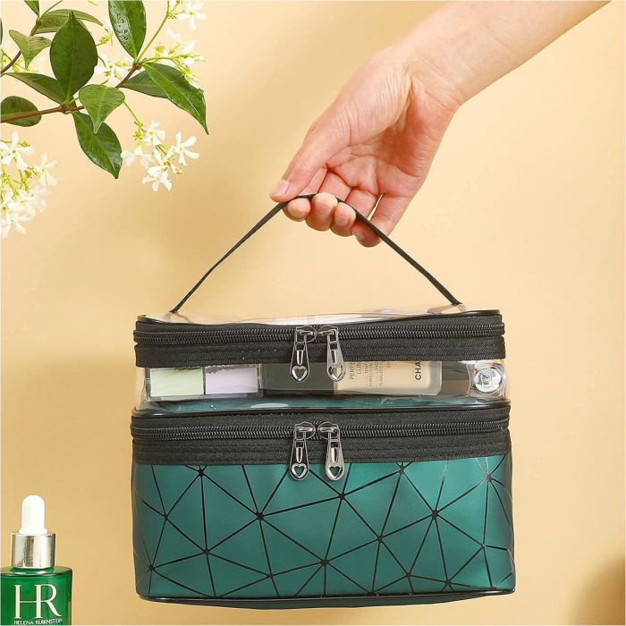 Organizator geanta pliabila pentru cosmetice, TRAVEL, 9 x 23 x 15.5 cm, Verde [4]