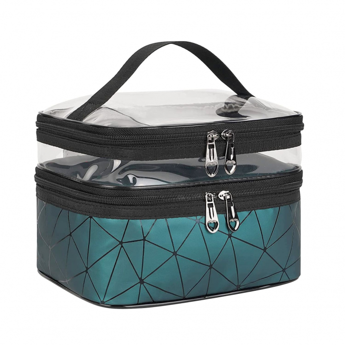 Organizator geanta pliabila pentru cosmetice, TRAVEL, 9 x 23 x 15.5 cm, Verde [6]