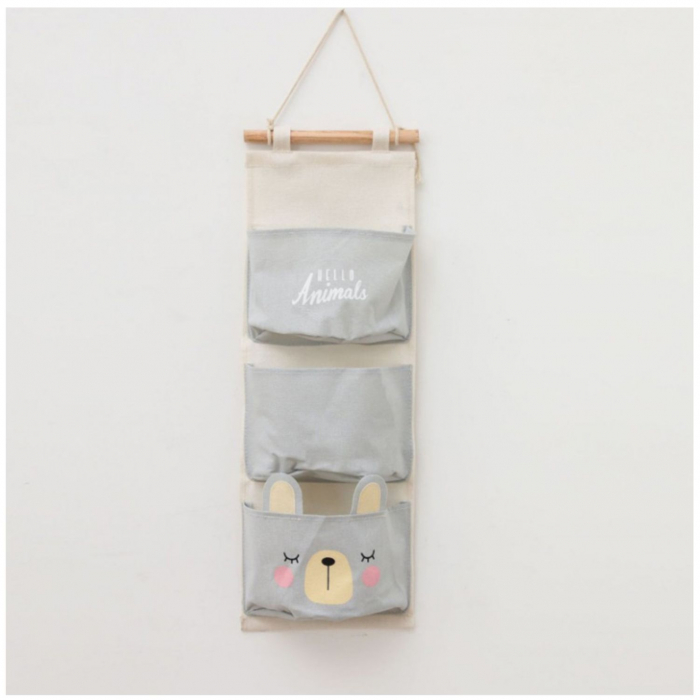 Organizator textil suspendat pentru jucarii si depozitare, Animals, 59x19.5 cm [2]