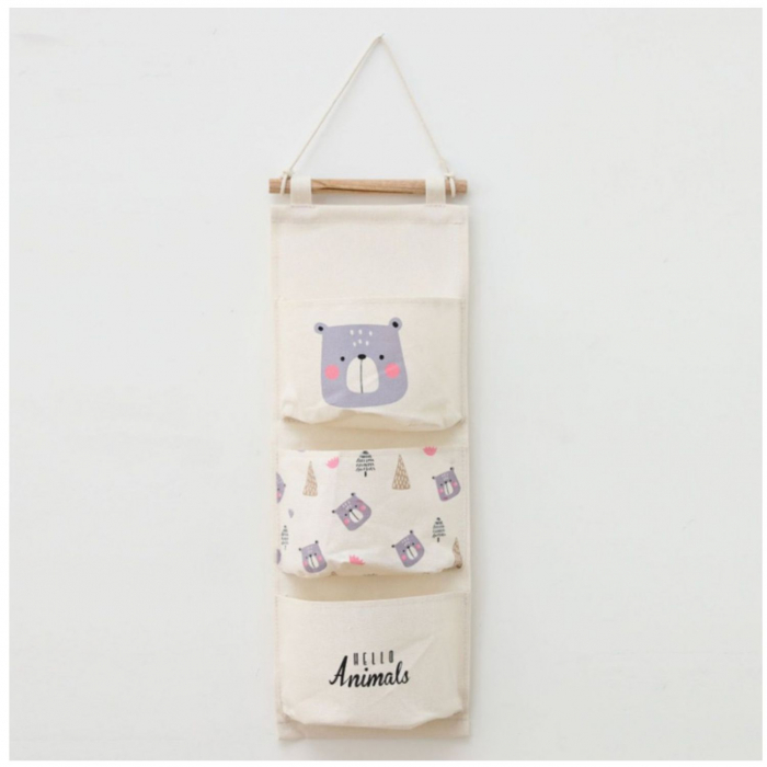 Organizator textil suspendat pentru jucarii si depozitare, Animals, 59x19.5 cm [2]