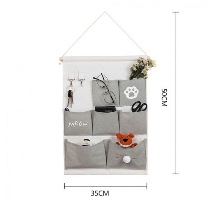 Organizator textil suspendat pentru jucarii si depozitare, Meow, 50x35 cm [2]