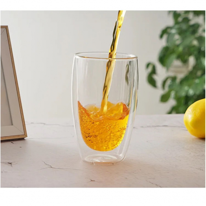 Pahar 450 ml din sticla Borosilicata cu pereti dubli [5]