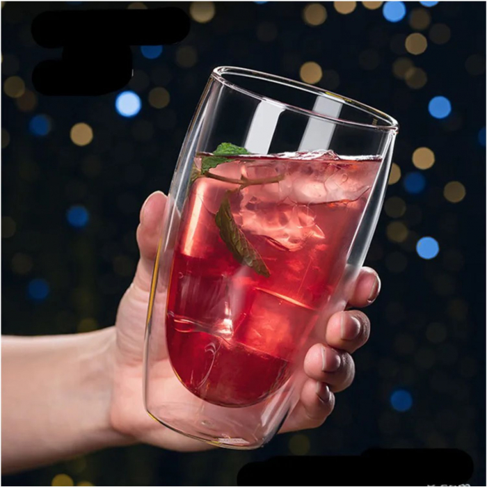 Pahar 450 ml din sticla Borosilicata cu pereti dubli [4]