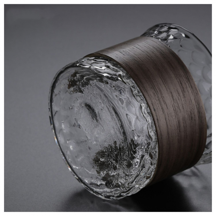Pahar din sticla borosilicata cu protectie lemn, 180 ml [5]