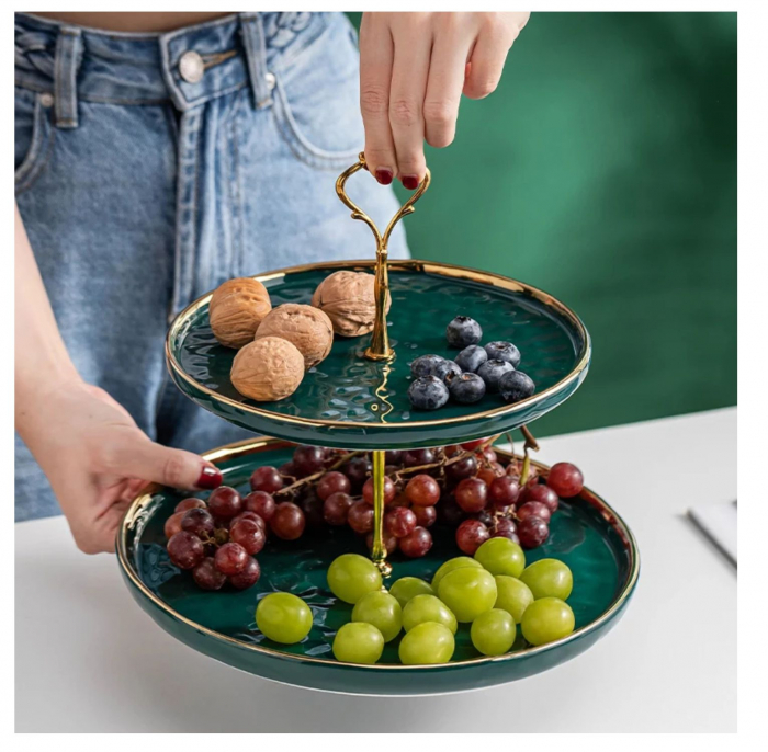 Platou Portelan Supraetajat pentru Candy Bar, 2 niveluri [2]