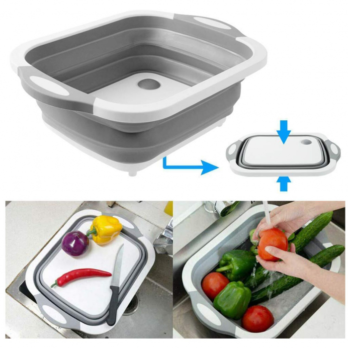 Recipient pliabil din plastic si silicon, cu tocator inclus, 5 litri [3]