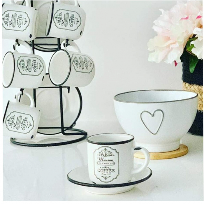 Set 6 Cesti pentru Espresso cu suport metalic, PARIS, 100 ml [3]