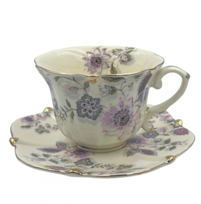 Serviciu Portelan Vintage 2 Cesti si farfurii, Flowers [4]