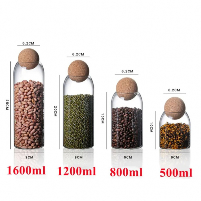 Set 4 recipiente din sticla borosilicata, SPHERE [2]