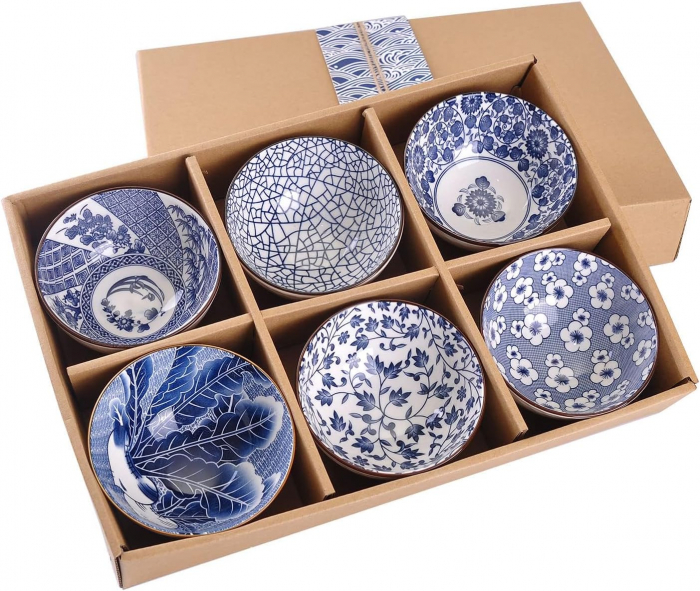 Set 6 Boluri Ceramice BLUE FEAST, 300 ml [4]