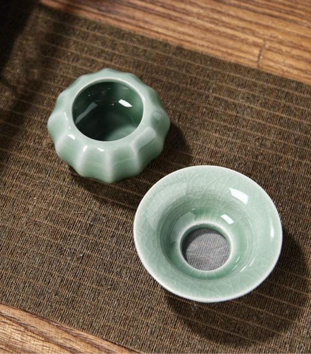 Set ceai „IMPERIAL TEA” din portelan, ceainic 200 ml, 6 cupe si accesorii incluse, Turcoaz [7]