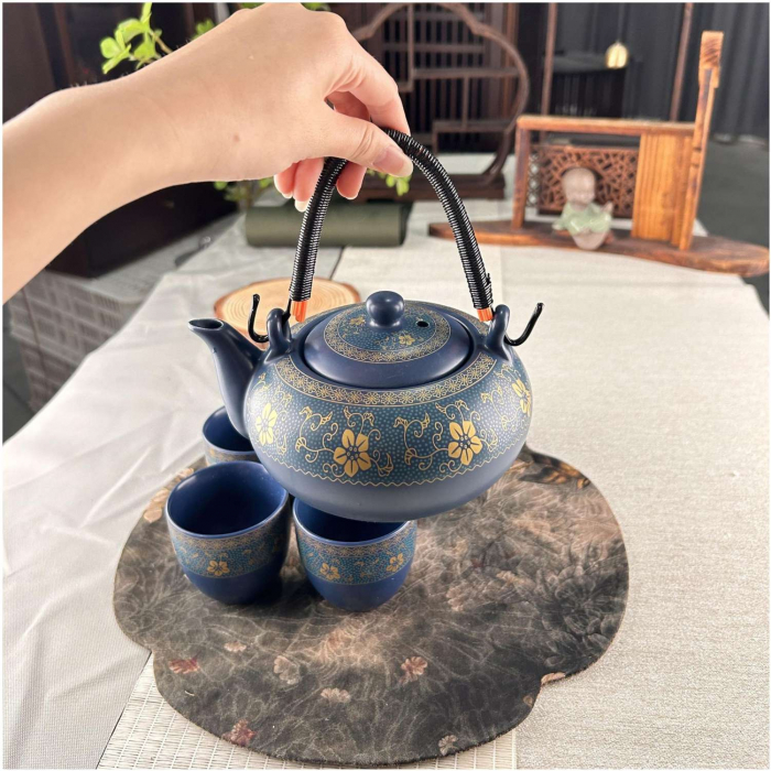 Set Ceainic 500 ml si 6 cupe din Portelan, cutie cadou, IMPERIAL BLUE [4]