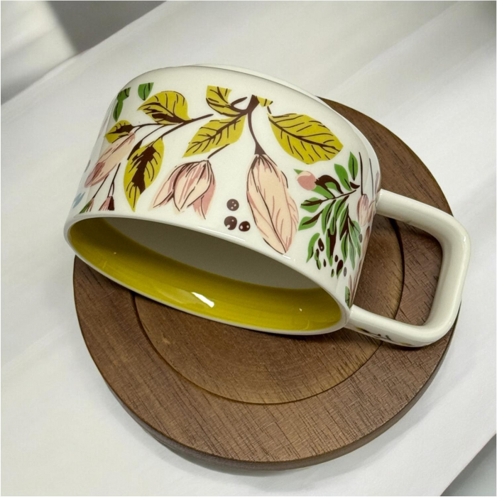 Set Ceasca Portelan si suport Lemn, TERRA COLLECTION, 250 ml [3]