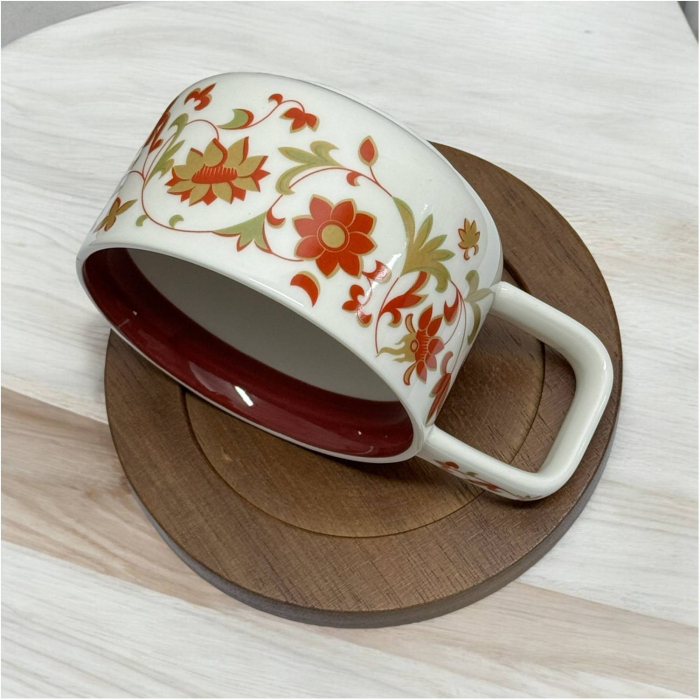 Set Ceasca Portelan si suport Lemn, TERRA COLLECTION, 250 ml [2]