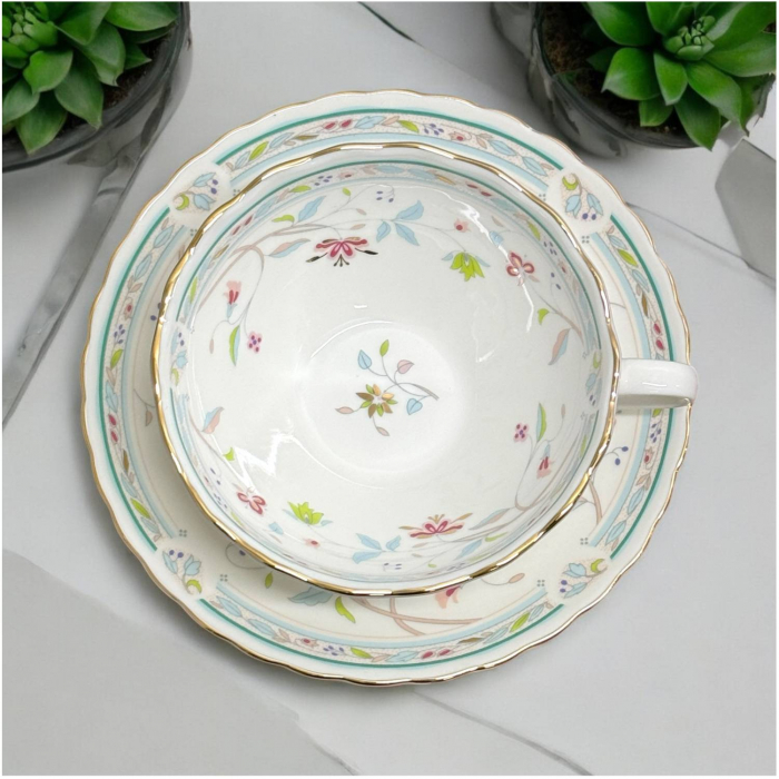 Set Ceasca si Farfurie din Portelan, Flowers, 180 ML [3]