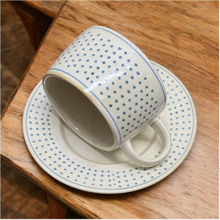 Set Ceasca si Farfurie din Portelan masiv, 320 ml, Colectia Geometric [7]