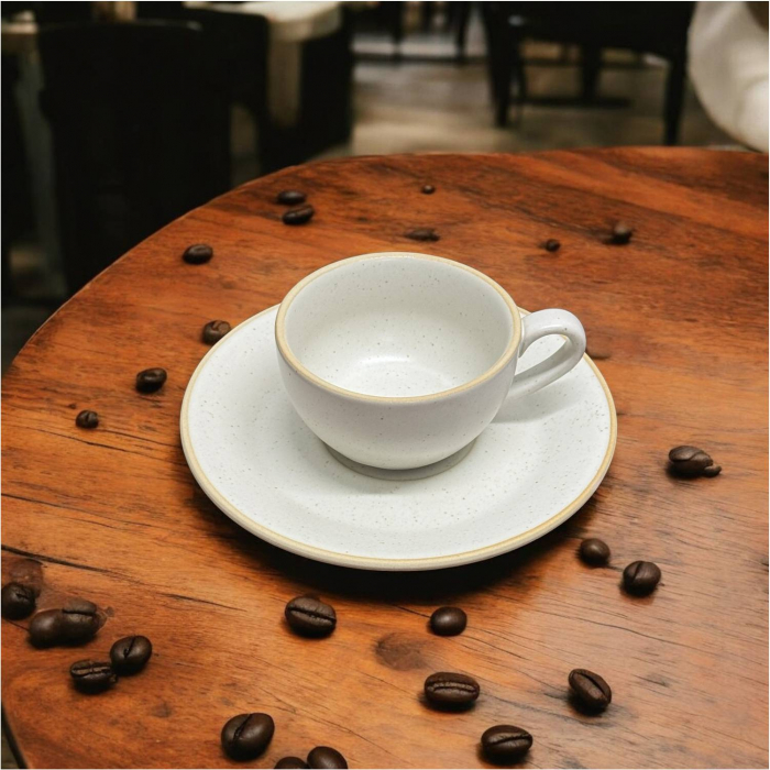 Set Ceasca si farfurie pentru Espresso, CAFFINO, Portelan cu aspect mat, 80 ml [2]