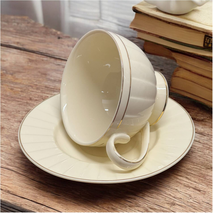Set Ceasca si Farfurie Portelan, LUNA, 200 ml [2]